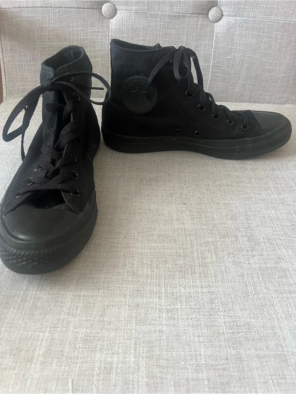 Converse All Star Black High-Top Canvas Sneakers, unisex W8, M6, Streetwear
